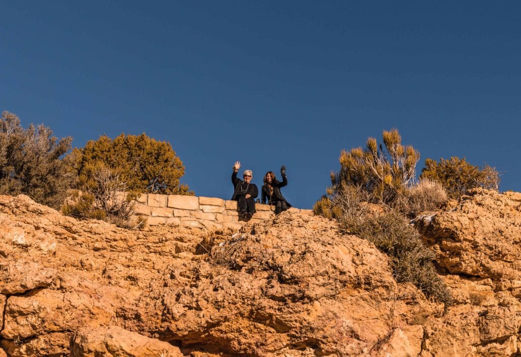 Grandparents watching above Moran Point during Grand Canyon Wedding Ceremony