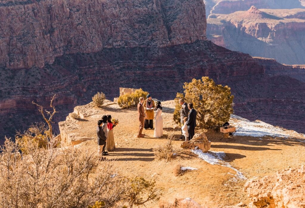 Grand Canyon Moran Point Wedding Photo from above
