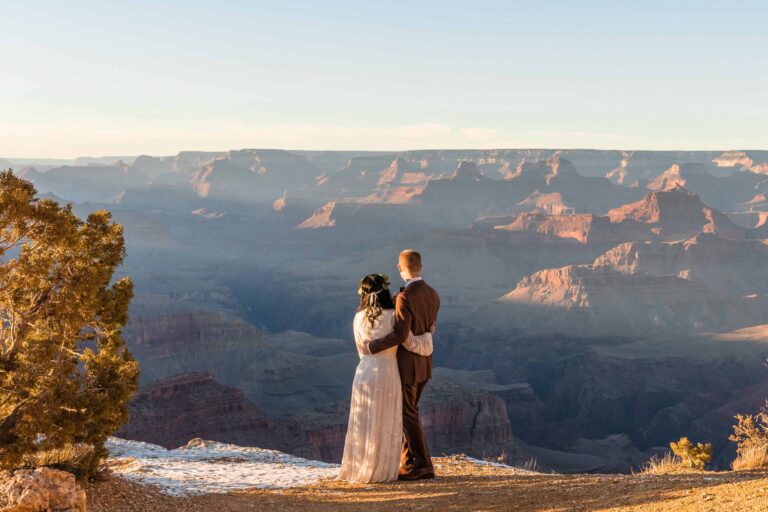 Snowy Winter Grand Canyon Elopement