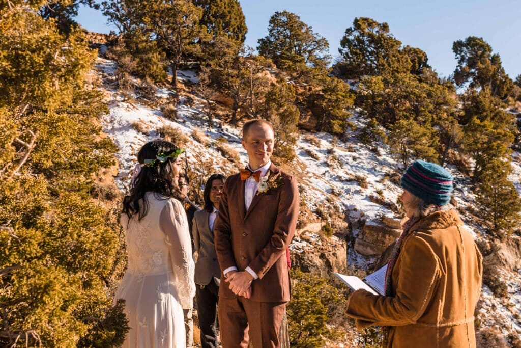 Grand Canyon Intimate Wedding Ceremony at Moran Point