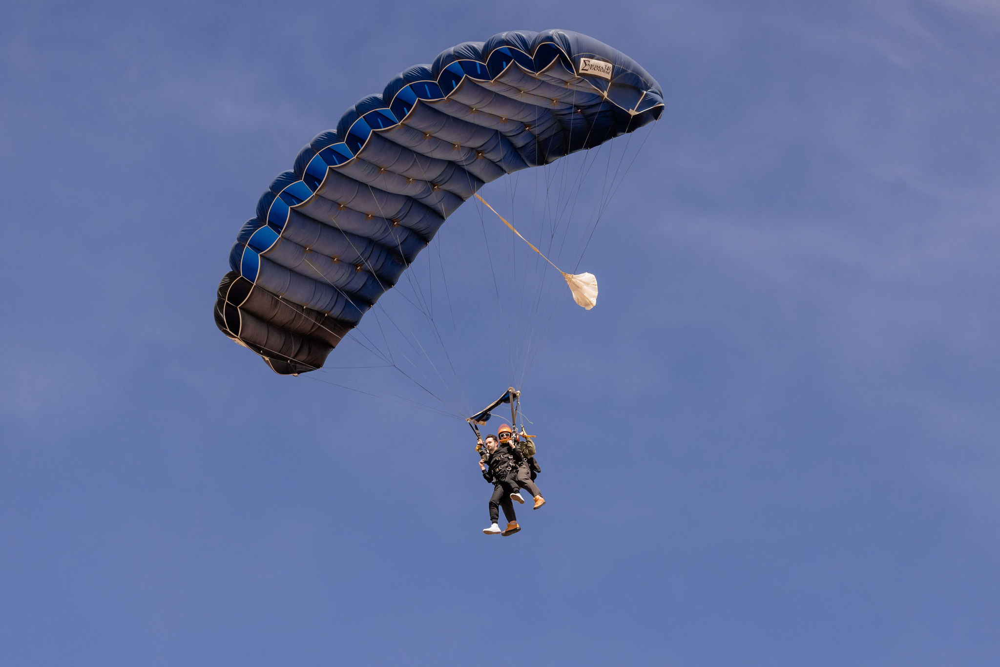 couple skydives for their elopement